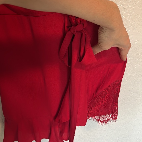 NWT Lulus Love's Young Dream Red Wrap Dress - Picture 7 of 7